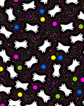 Whimsical White Figures Colorful Dot Design Rug