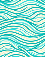 Aqua Blue Winding Lines Pattern Rug