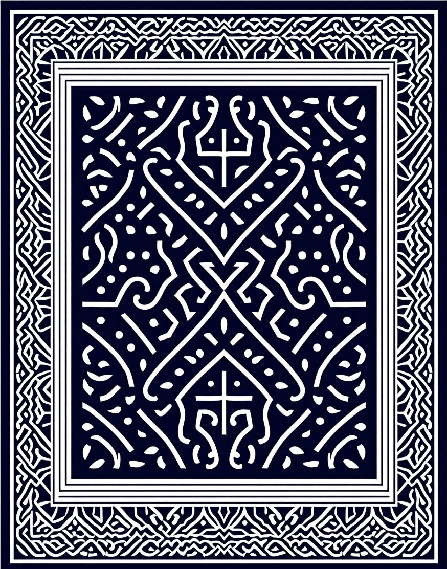 Classic Intricate Geometric Pattern Design Rug