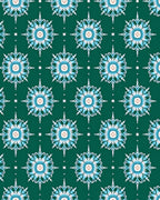 Teal Blue Floral Starburst Medallion Rug
