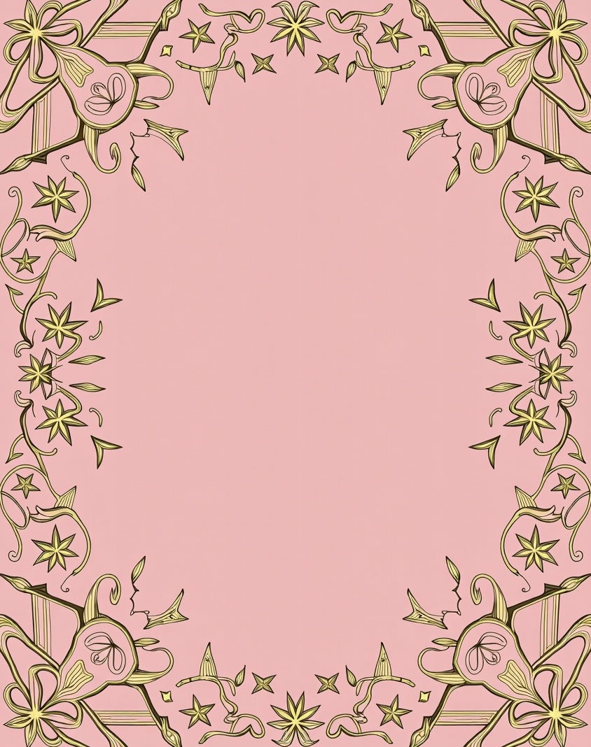 Art Nouveau Pink Floral Swirls Rug