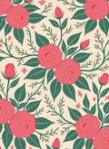 Ornate Rose and Leaf Pattern Rug