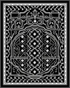 Intricate Black White Floral Design Rug