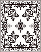 Classic Floral Swirl Border Rug
