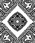 Bold Black White Mandala Pattern Rug