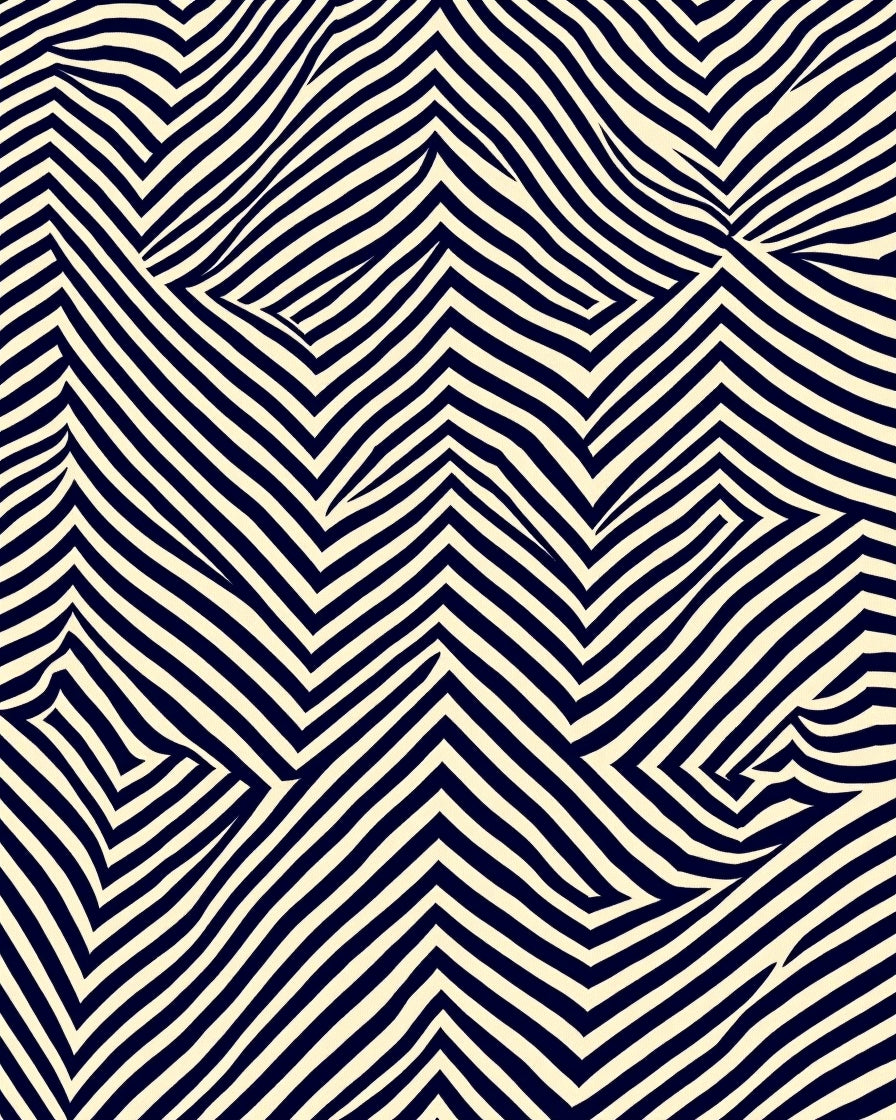 Optical Illusion Zigzag Stripe Pattern Rug