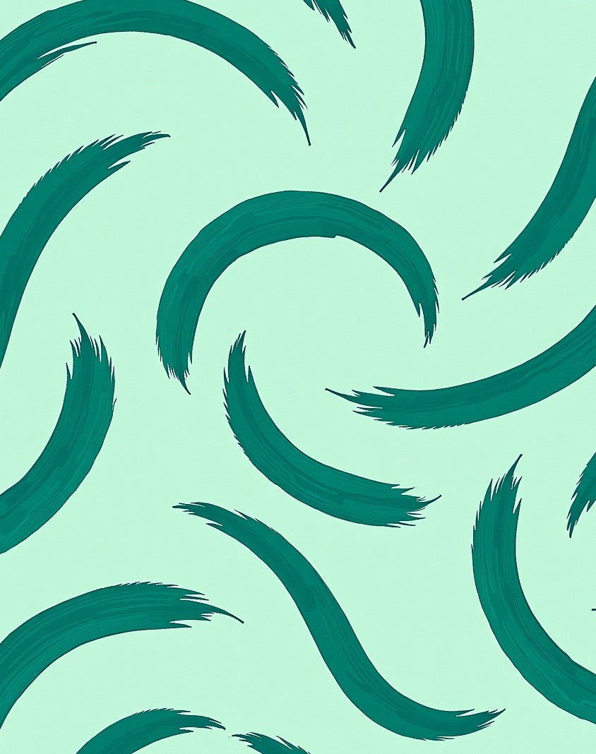 Teal Brush Stroke Pattern Rug