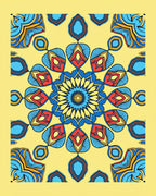 Geometric Sunburst Mandala Pattern Rug