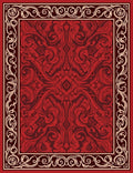Crimson Swirls Vines Textile Design Rug