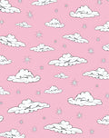Pink Sky Clouds and Stars Rug