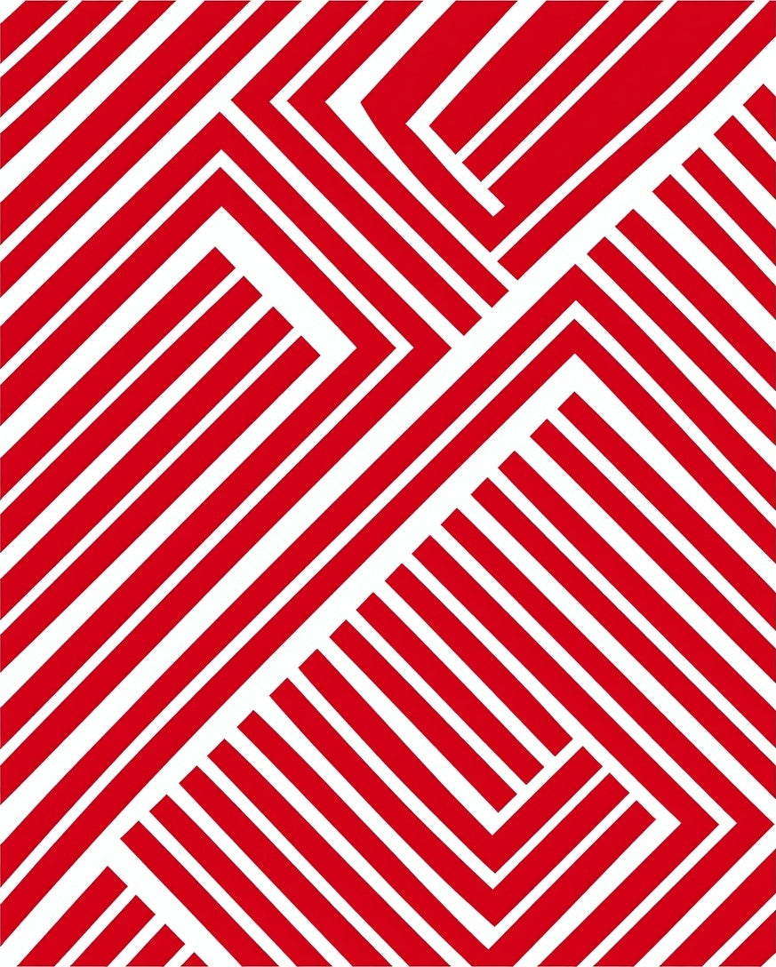 Crimson White Intersecting Lines Rug
