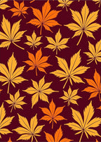 Golden Autumn Leaf Pattern Rug