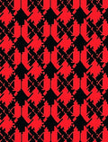 Bold Red Black Houndstooth Pattern Rug