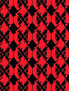 Bold Red Black Houndstooth Pattern Rug