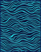 Aqua Wave Patterned Striking Rug