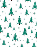 Teal Pine Tree Snowfall Repeat Rug