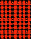 Bold Red Black Houndstooth Pattern Rug