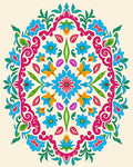 Colorful Floral Mandala Pattern Rug
