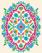 Colorful Floral Mandala Pattern Rug