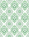 Emerald Green Classic Damask Pattern Rug