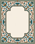 Ornate Floral Scrolls Border Design Rug