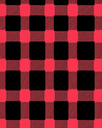 Crimson Black Gingham Checkered Rug