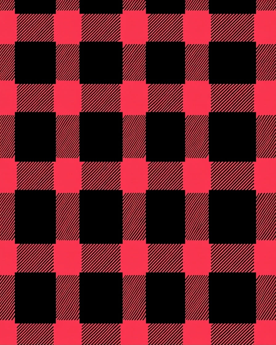 Crimson Black Gingham Checkered Rug