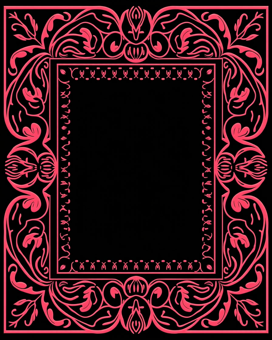 Elegant Floral Vine Border Rug