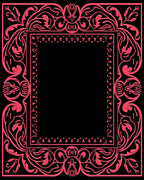 Elegant Floral Vine Border Rug