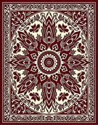 Intricate Floral Mandala Pattern Rug