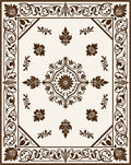 Ornate Floral Leaf Pattern Rug