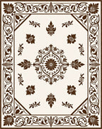Ornate Floral Leaf Pattern Rug