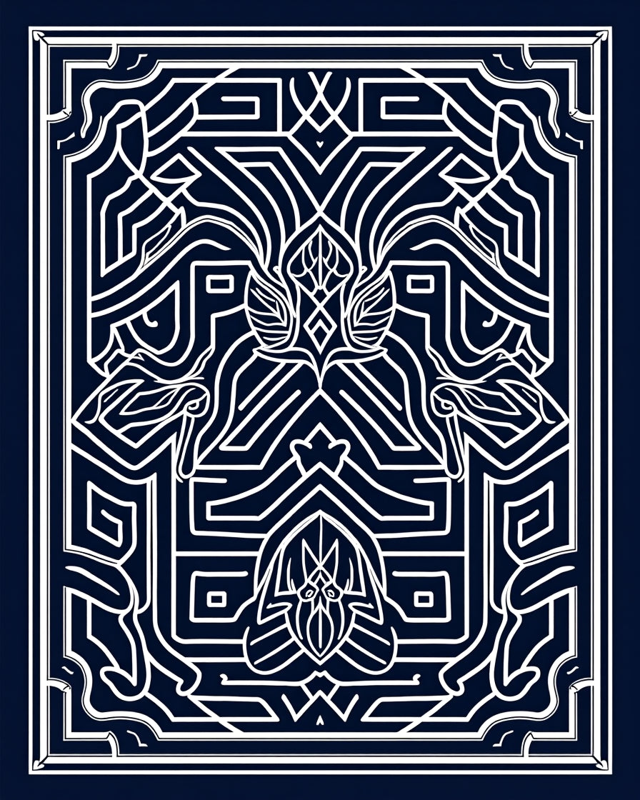 Abstract Geometric Line Art Design Rug
