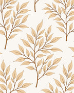 Branches With Golden Leaves Pattern Rug