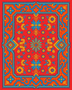 Vibrant Floral Geometric Pattern Rug