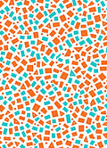 Playful Orange Teal Geometric Shapes Rug