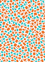Playful Orange Teal Geometric Shapes Rug