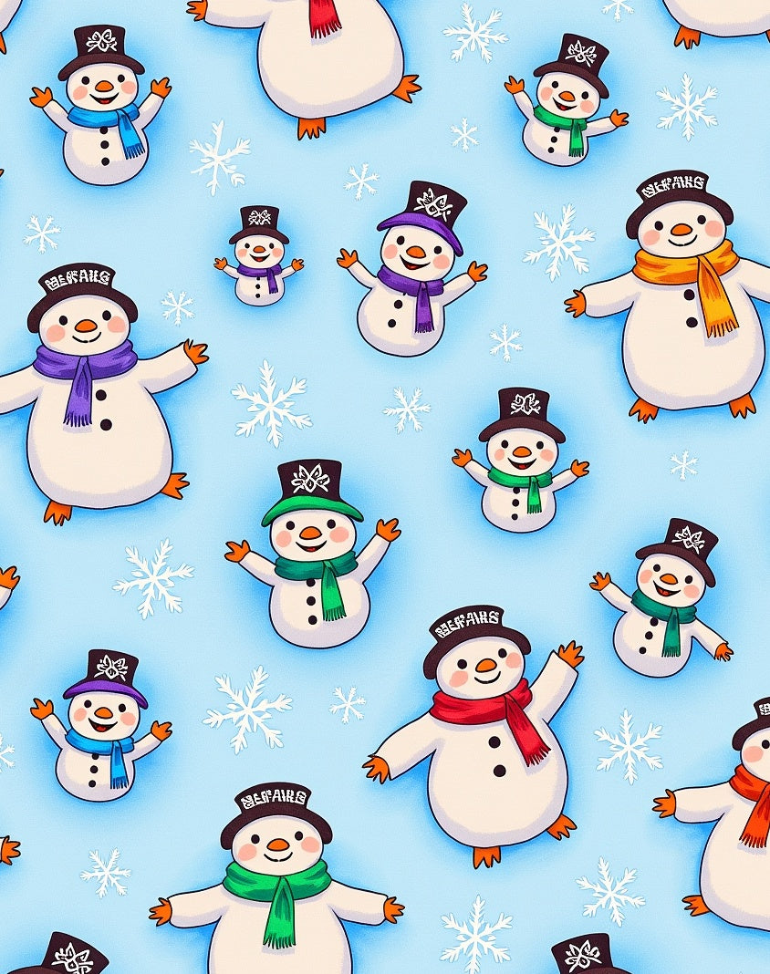 Happy Snowman Winter Pattern Rug