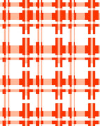 Bold Orange Plaid Pattern Design Rug