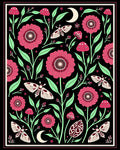 Celestial Floral Moth Pattern Design Rug