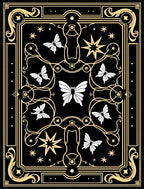 Black Gold Butterfly Star Pattern Rug
