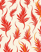 Flames Pattern On Cream Background Rug