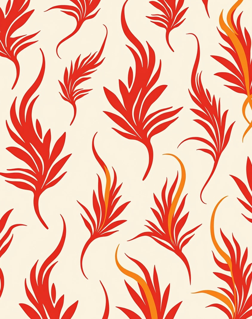 Flames Pattern On Cream Background Rug