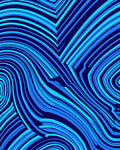 Dynamic Blue Swirl Lines Rug