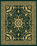 Ornate Floral With Vine Swirl Design Rug