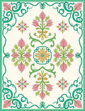 Emerald Swirl Floral Motifs Rug