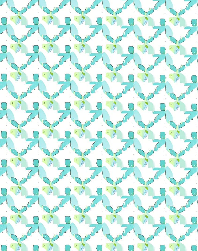 Abstract Aqua Geometric Repeating Pattern Rug