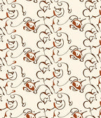 Retro Floral Swirls Pattern Rug