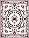 Classic Swirls Heart Detailed Design Rug