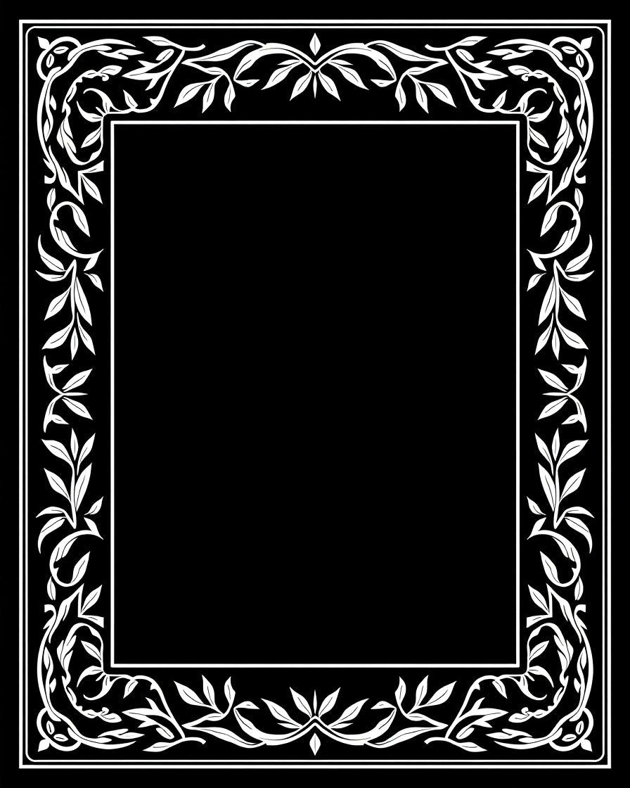 Elegant White Leaf Border Design Rug